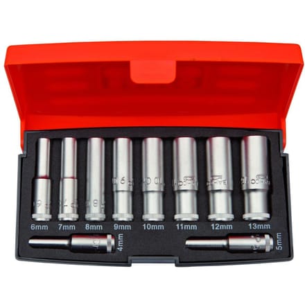 BAHCO Dopsleutelset 1/4 lang 10 stuks 4-13mm