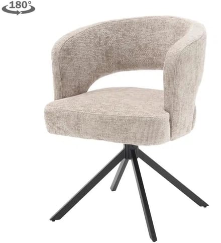 Tower Living Eetkamerstoel Mura draaibaar Chenille - Beige