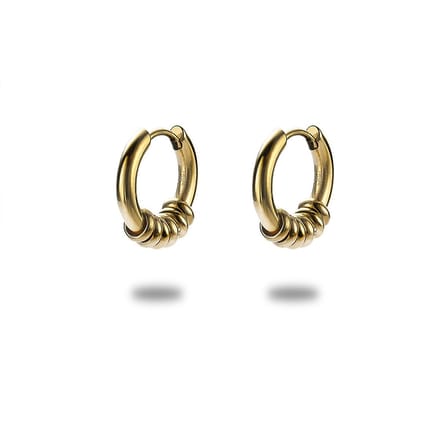Twice As Nice Oorbellen in goudkleurig edelstaal, oorring met 6 ringetjes