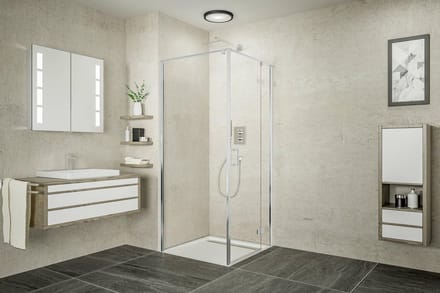 Ben meteora Douchecabine - Rechtsdraaiend - 90x90x200 cm - Veiligheidsglas - Chroom - Douchewand