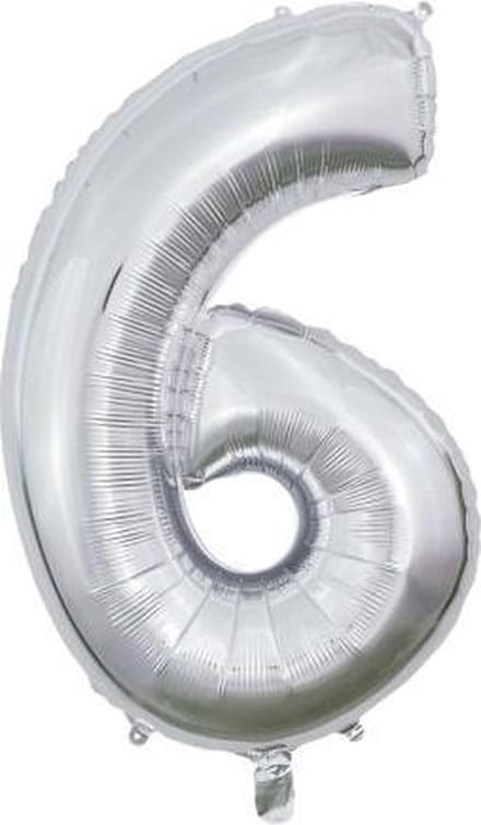 Wefiesta Cijferballon 6 Folie 66 Cm Zilver