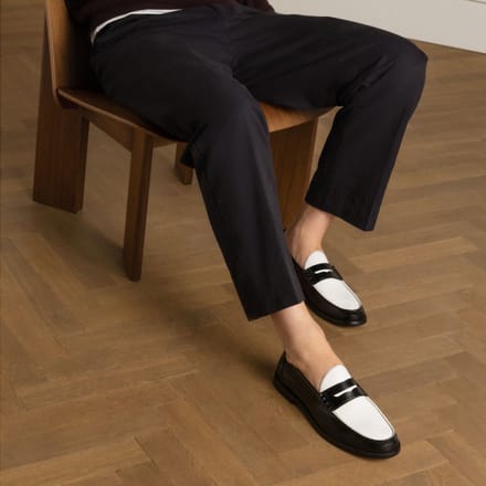 Manfield - Heren - Zwarte leren loafers - Maat 45