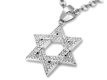 Amanto Ketting Dinho Star - 316L Staal - Davidster -  Ø35mm - 60cm