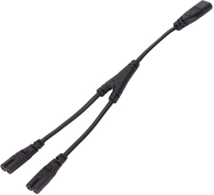 Dailygoods- Y-splitterkabel 30 Cm - Iec320 C8 Mannelijk naar 2 x