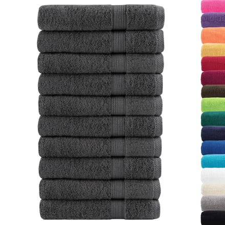 vidaXL - Handdoeken - SOLUND - 10 - st - 600 - g/m² - 100x200 - cm - antracietkleur