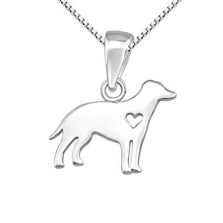 Amanto Kids Ketting Edy - 925 Zilver E-Coating - Dier / hond - 13x9mm - 38cm
