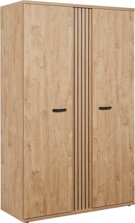 Kledingkast Lilo Eiken - Breedte 125 cm - Hoogte 200 cm - Diepte 53 cm - Met planken - Met openslaande deuren