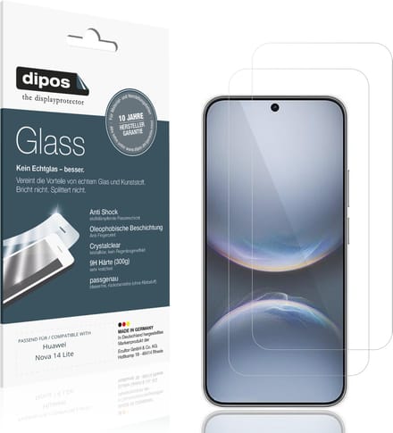 dipos – 2x Pantserfolie geschikt voor Huawei Nova 14 Lite | 9H Screenprotector