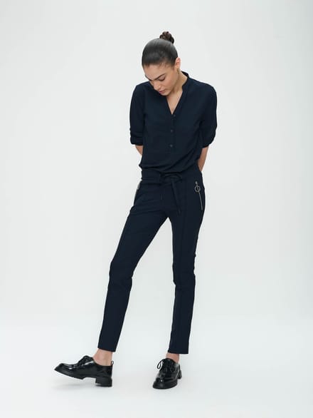 Pants Emma-straight leg fit Technical Jersey | Blue - Blue / S