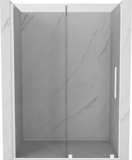 Mexen Velar schuifdouchedeuren 140 , transparant, wit - 871-140-000-01-20