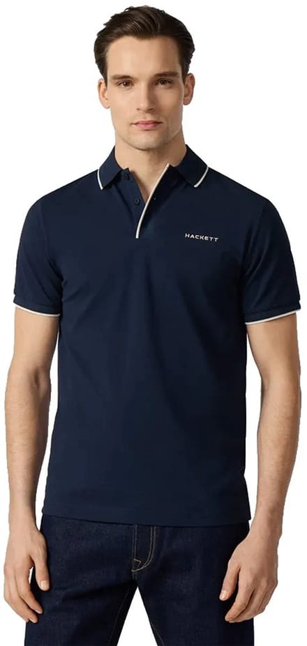 Hackett Hm5600195 Korte Mouw Poloshirt Blauw S Man