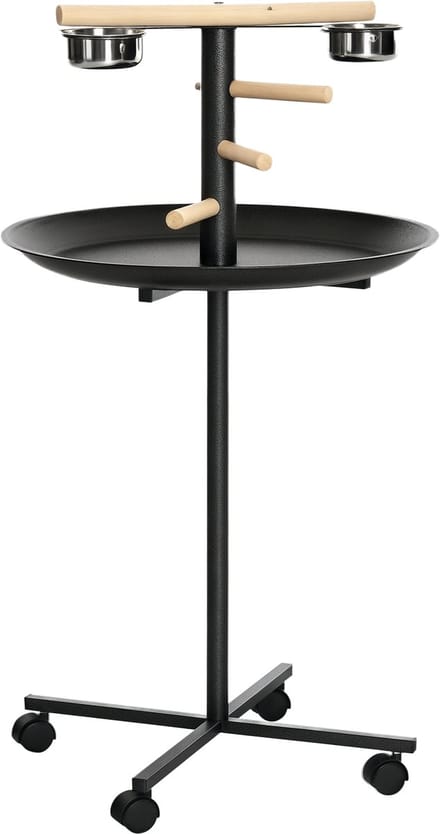 PawHut Vogelstandaard - Staal - 60x60x111cm - Grijs