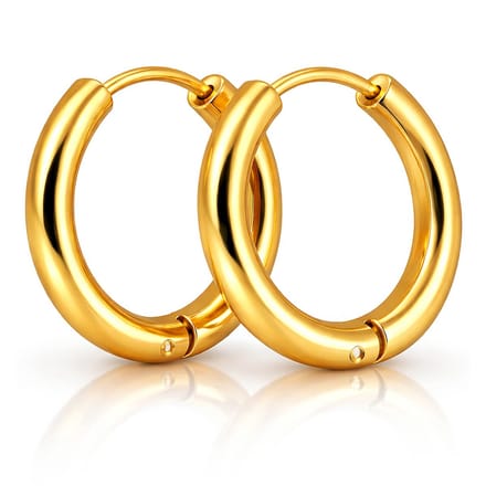 Smalle edelstaal oorringen Goudkleurig-12mm
