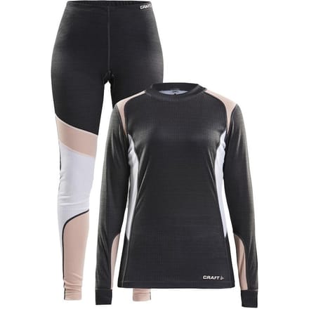 Craft - Maat M - Baselayer Set Thermoset Vrouwen - Grijs/Roze/Wit