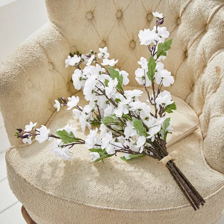 LOBERON Decoratieve bloem set van 6 Bellévaut crème/bruin
