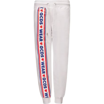 GCDS Witte Katoenen Joggingbroeken (Sportbroeken)