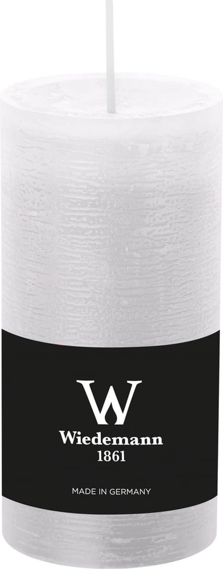 Wiedemann Cilinderkaars/stompkaars - rustieke kaars - wit - 6 x 12 cm - 42 branduren
