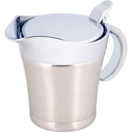 304 Roestvrij Staal Thermisch Geïsoleerde Dubbelwandige Saus Jus Boot Pot Serveerkannetje(S,450ml) white