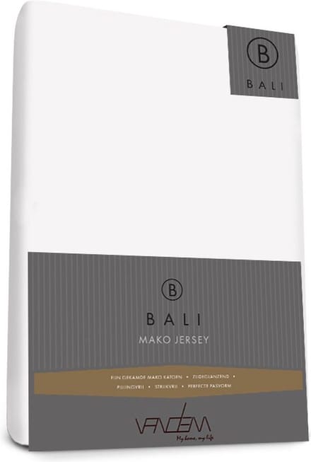 Bali - Van Dem - Mako Jersey hoeslaken - 100 x 200 cm - wit