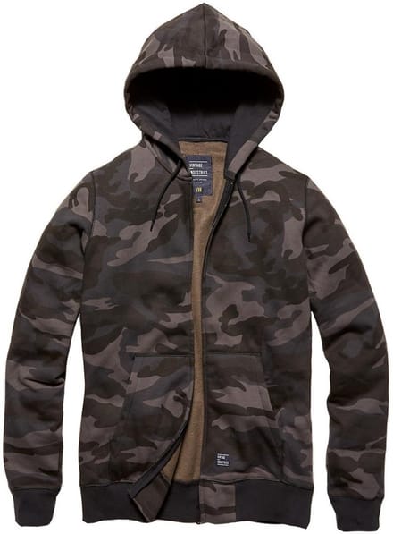 Vintage Industries Redstone Hooded Sweatshirt Vest met capuchon dark camo S