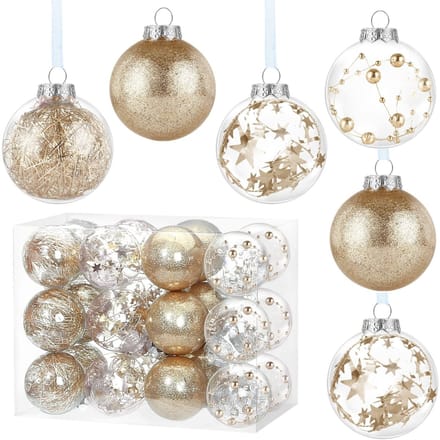 Dailygoody - Kerstballen - 24 Stuks - Kerstdecoratie - Roségoud