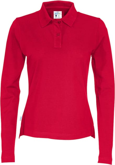 Cottover POLO PIQUE LONG SLEEVE LADY - GOTS GECERTIFICEERD 141017 - Rood - S