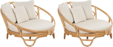 ROSSANO - Ligstoel set van 2 - Natuurlijk - Rotan