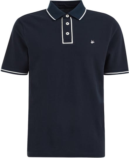 WE Fashion Heren regular fit polo met structuur en embroidery