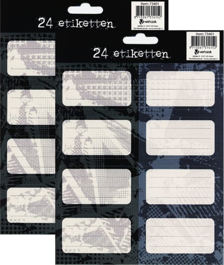 Get Done - Schooletiketten - Jongens - Grijs/blauw - 48 Stuks