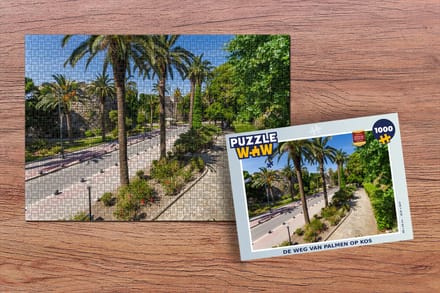 Puzzel De weg van Palmen op Kos - Legpuzzel - Puzzel 1000 stukjes volwassenen