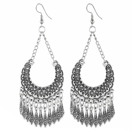 Fako Bijoux® - Oorbellen - Bohemian - Boho Dangle - Zilverkleurig