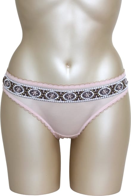 Freya - Madison - string - roze met bruine fantasie band - Maat XS / 34
