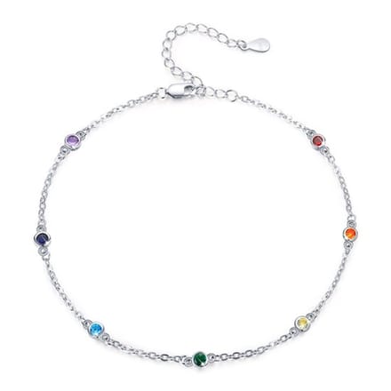 Dailygoody - Chakra Enkelbandje - Yoga Armband - 7 Chakra Amulet - 9