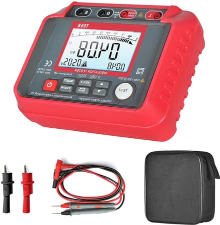 Digitale Megaohmmetro-tester - Isolatieweerstandmeter - Elektrisch Installatie Testen - DC/AC 600V meting - 0.1MΩ / 20GΩ - Rood