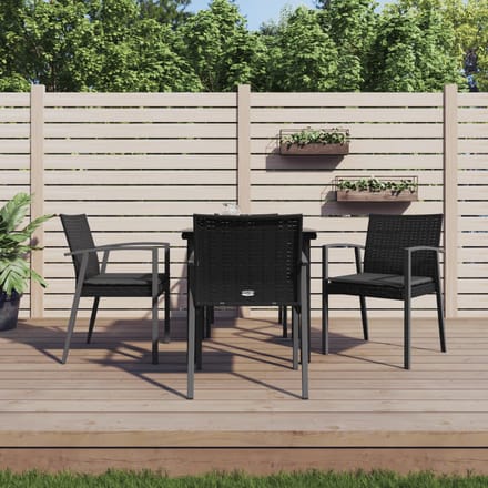 vidaXL - 5-delige - Tuinset - met - kussens - poly - rattan - en - staal