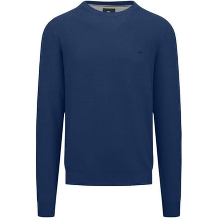 Fynch-Hatton Trui O-Neck Uni Color Fine Texture Night / male