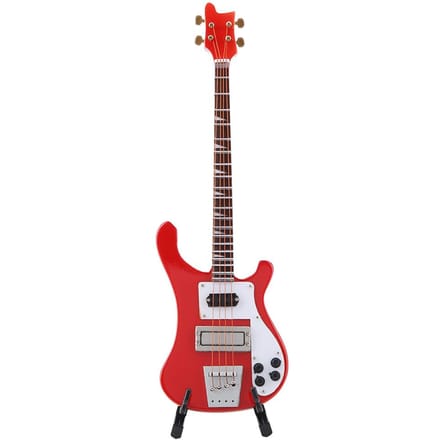 Rode Miniatuur Basgitaar Replica met Standaard en Koffer Instrument Model Sieraden Kerstcadeau red