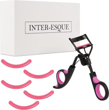 INTER-ESQUE® Wimperkruller - 5 Extra Siliconen Pads - Zwart/Paars