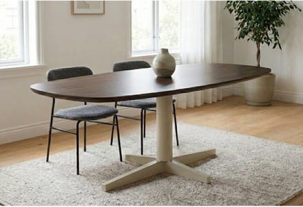 Eettafel Libra Deens ovaal mangohout 160x90 cm - Poot Beige - Walnoot