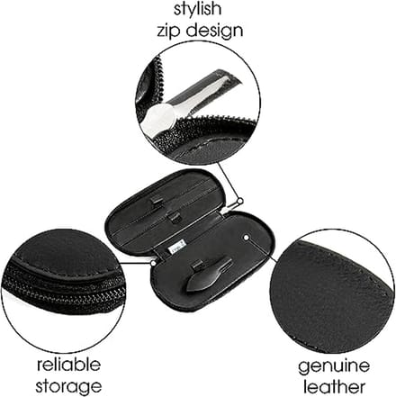 Luxe Manicure Etui van Echt Leer - Perfect voor Nagelverzorging en Reizen