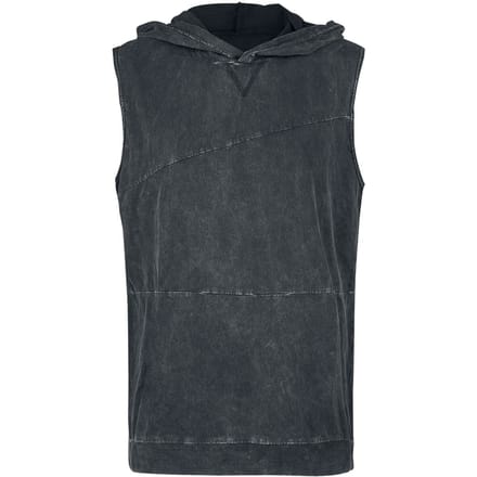 Black Premium by EMP Grijze tanktop met capuchon in een aangepaste wassing - Heren - M