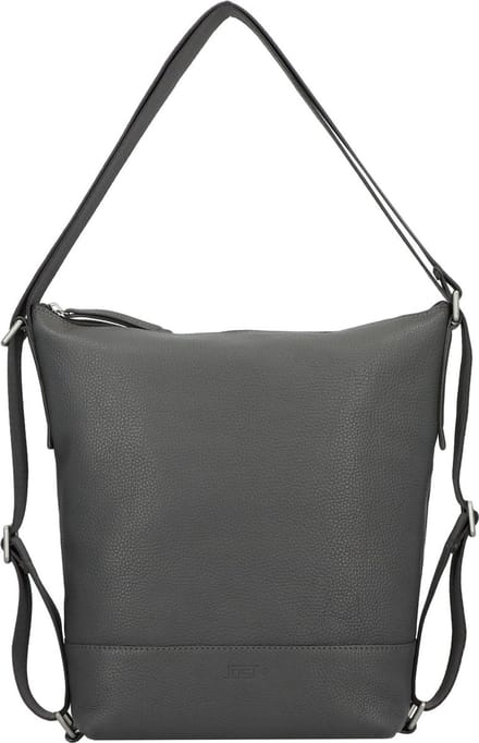 JOST Leren Schoudertas Vika 2-Way Bag Mid Grey Grijs