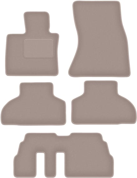 Beige velours matten voor: BMW X5 F15 7-zits (2013-)