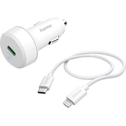 Hama 00201611 oplader voor mobiele apparatuur Smartphone, Tablet Wit Sigarettenaansteker Auto