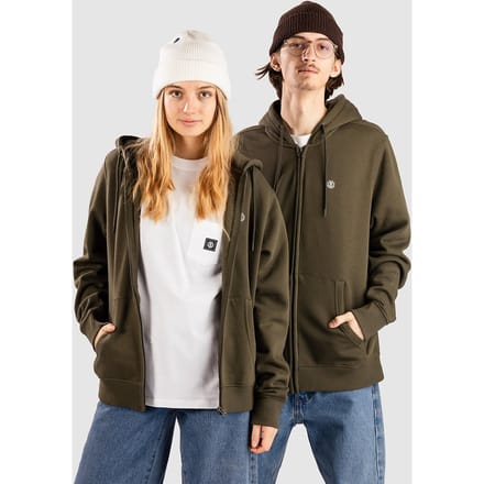 Element Icon Embroidery Zip Hoodie groen