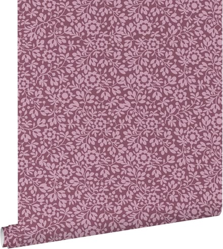 ESTAhome behang bloemetjes donker paars - 50 x 900 cm - 131673