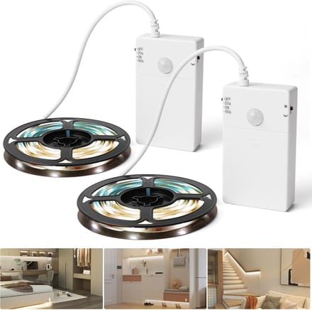 Ledstrips met Sensor - Bewegingsverlichting Batterijlamp - Kast Verlichten - Op Maat Te Snijden - 2 meter - Warm Wit