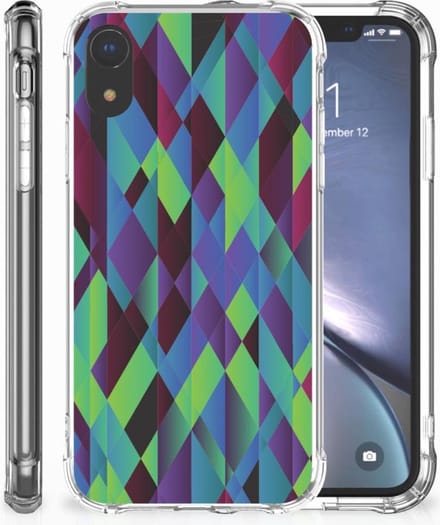 Apple iPhone Xr Shockproof Case Abstract Green Blue