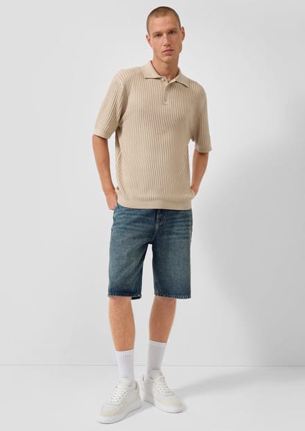 Korte spijkerbroek met middelhoge taille QS