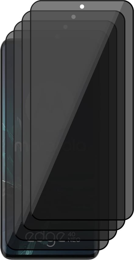 Privacy Screenprotector geschikt voor Motorola Edge 40 Neo - 4x Volledig Dekkend Glas Screen Protector